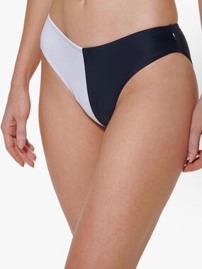 Tommy Hilfiger Navy White Colorblock Bikini Bottoms Size Small NWT Coastal Swim